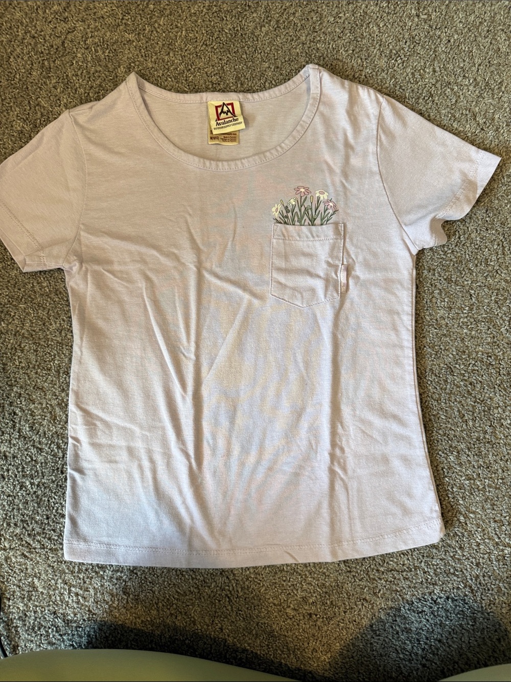 Avalanche Light Lavender Tee with Floral Pocket